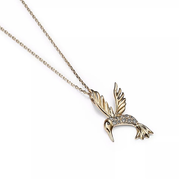 Diamond Hummingbird Pendant Necklace in 14K Yellow Gold, 0.09 ct. t.w. - Picture 3 of 8